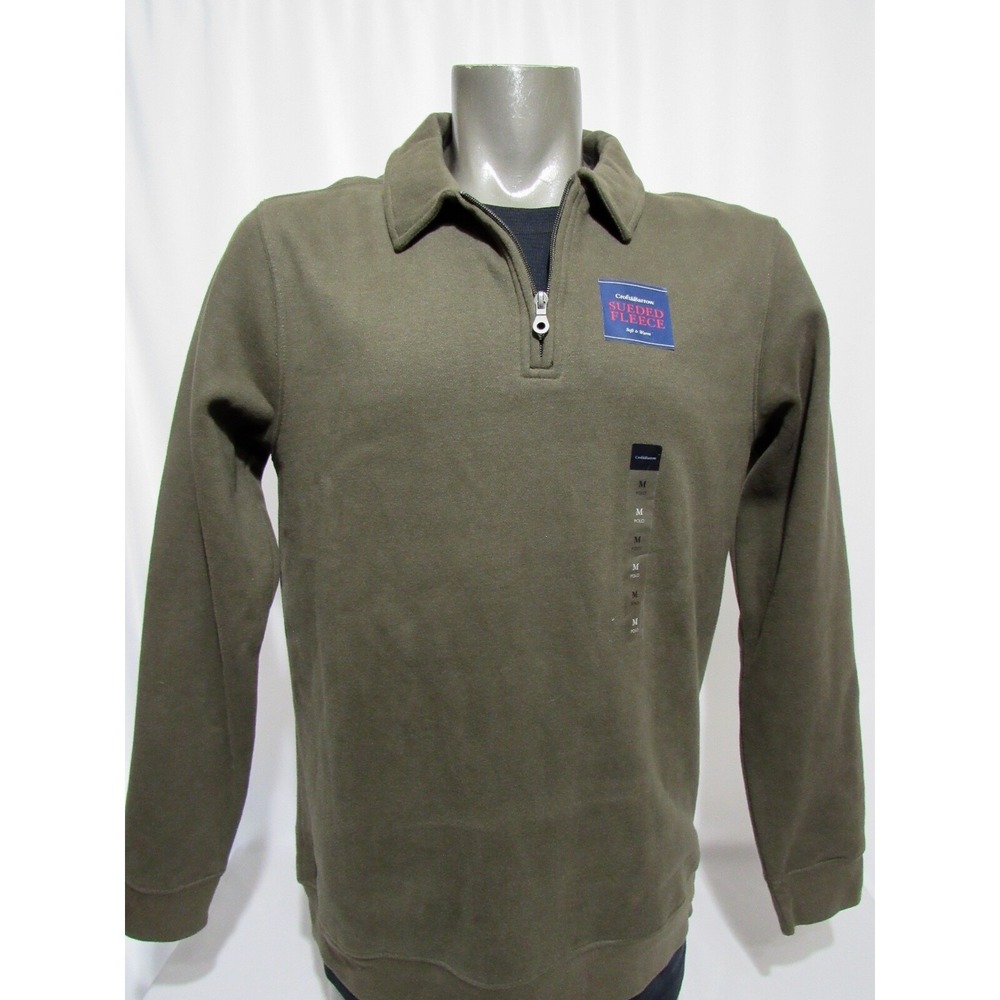 Croft‎ & Barrow Easy Care sueded fleece pullover zip lightweight jacket M